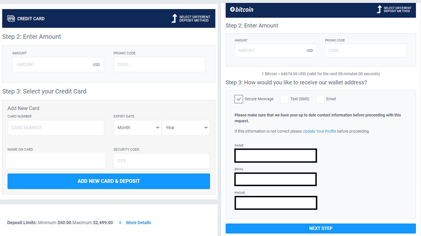 BetUS Deposit Form