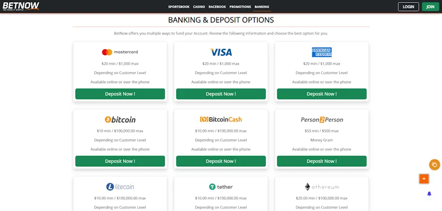 BetNow Casino Banking: Payment Options & Cashout Tips Screenshot