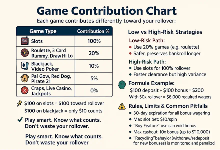 BetOnline Casino Wagering & Withdrawal Strategy Infographic