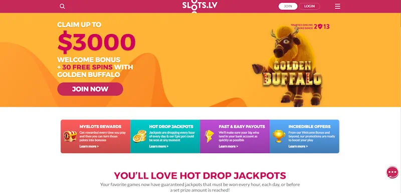 Slots.lv Casino screenshot