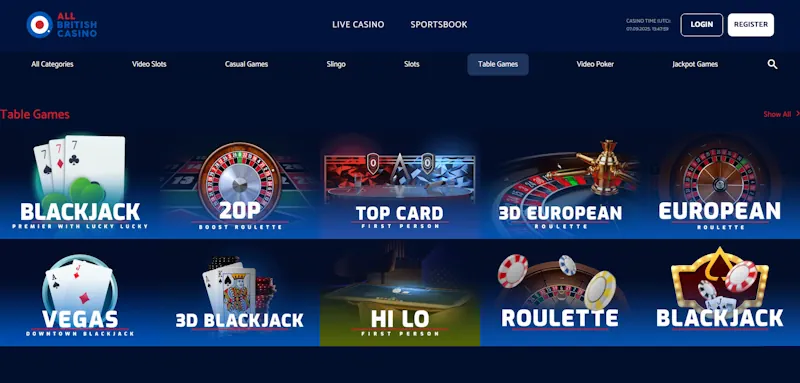 All British Casino Table screenshot