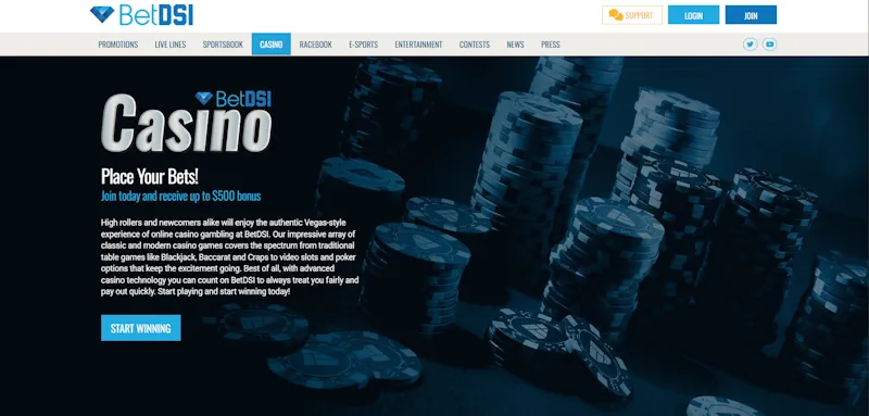BetDSI Casino Welcome Bonus screenshot