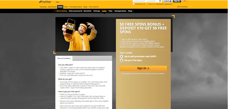 betfair Casino  Welcome Bonus screenshot