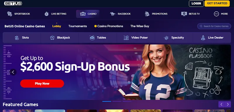 BetUs Casino screenshot