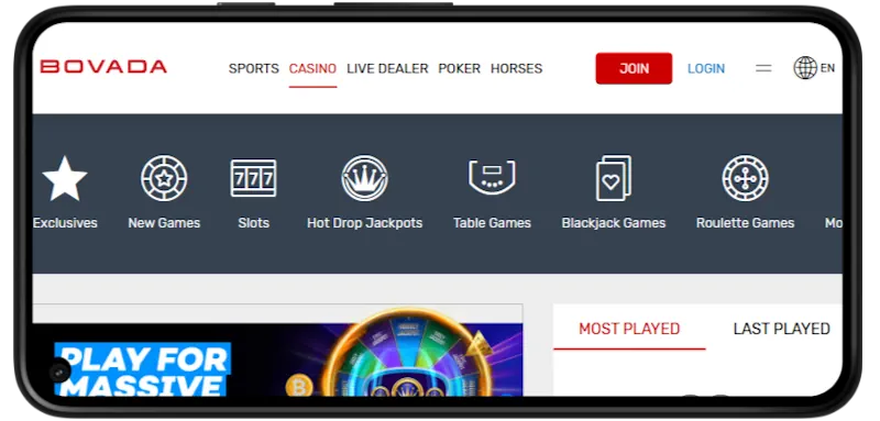 Bovada  Casino screenshot
