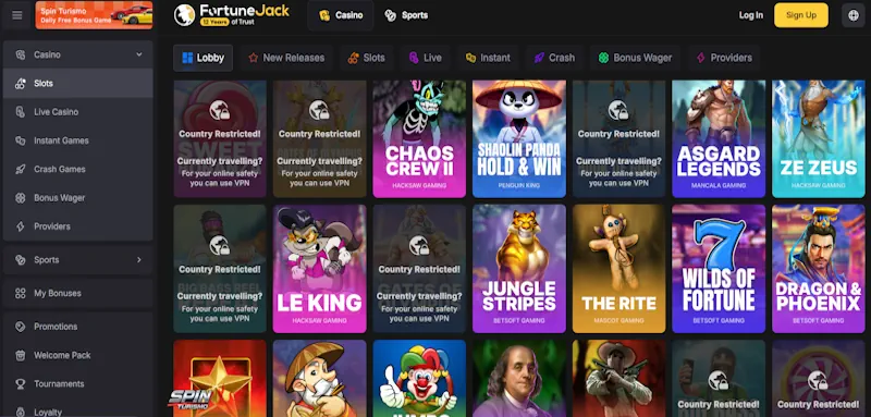 FortuneJack Casino Slots screenshot