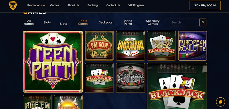 Golden Lion Casino Table screenshot