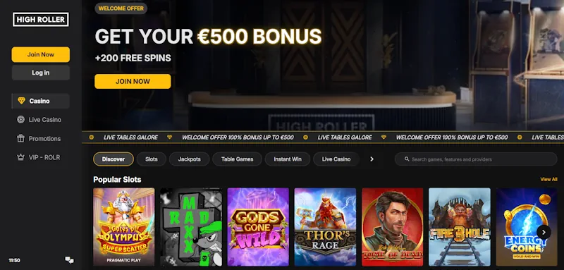 Highroller Casino screenshot