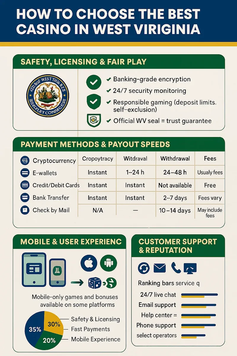 How to Choose the Best Casino in West Virginia infographic