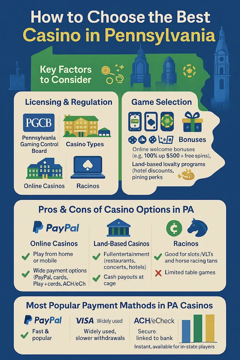 How to Choose the Best Casino in Pennsylvania infographic