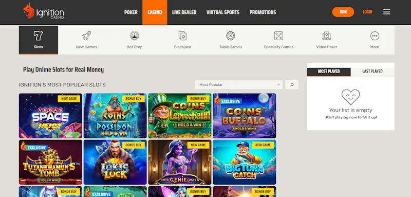 Ignition Casino Slots screenshot