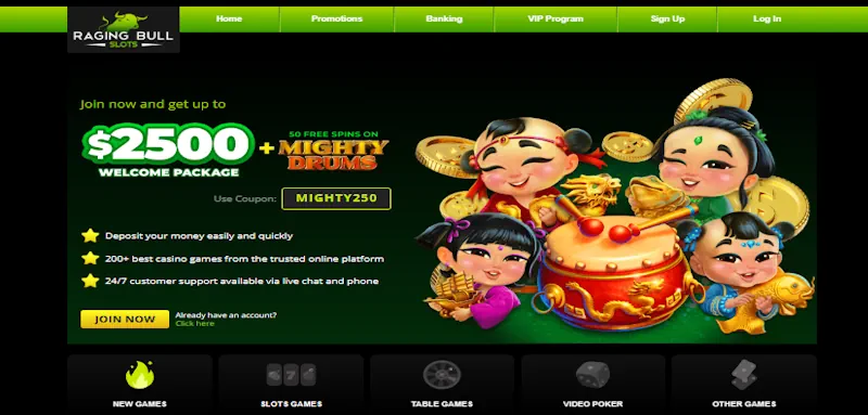 Raging Bull Casino screenshot