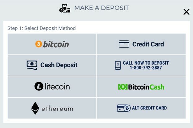 BetUS Deposits Screenshot