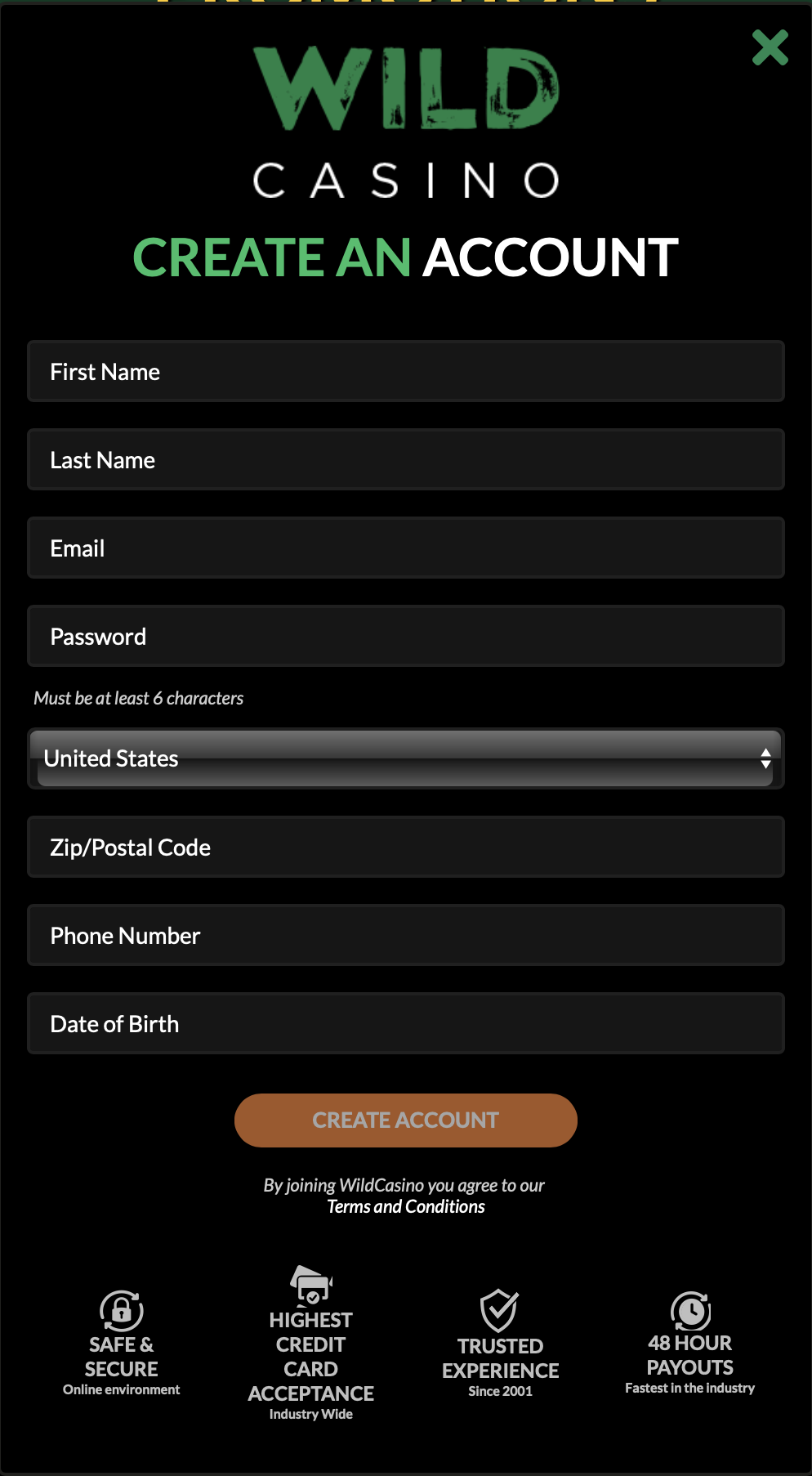Wild Casino Create an Account